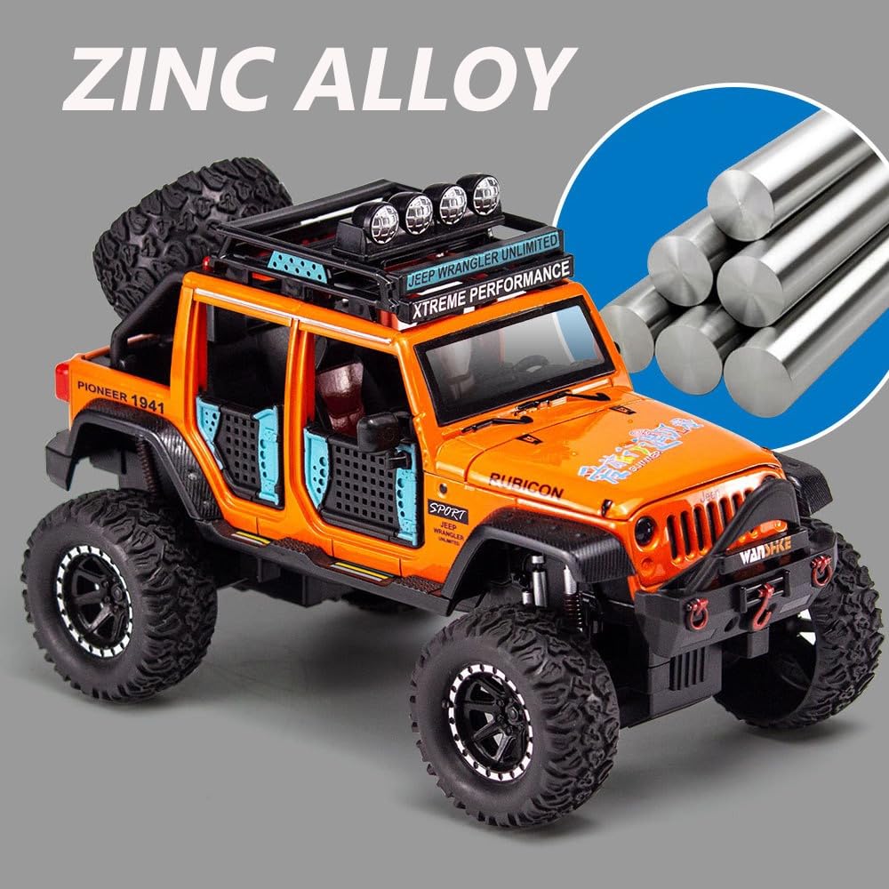 Jeep Wrangler Rubicon Alloy Pickup 1:24 Scale Model Car