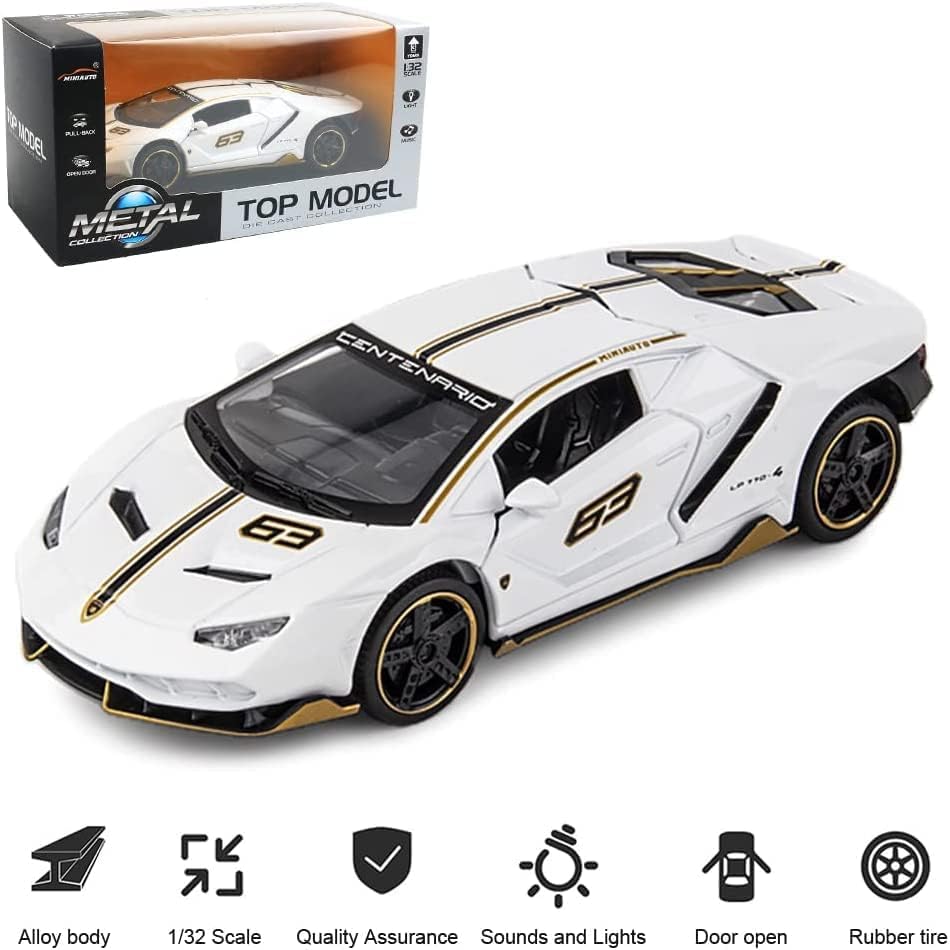 Lamborghini LP770-4 Sport Car Model Car 1:32 Exclusive Alloy Metal Pull Back Die-cast Car