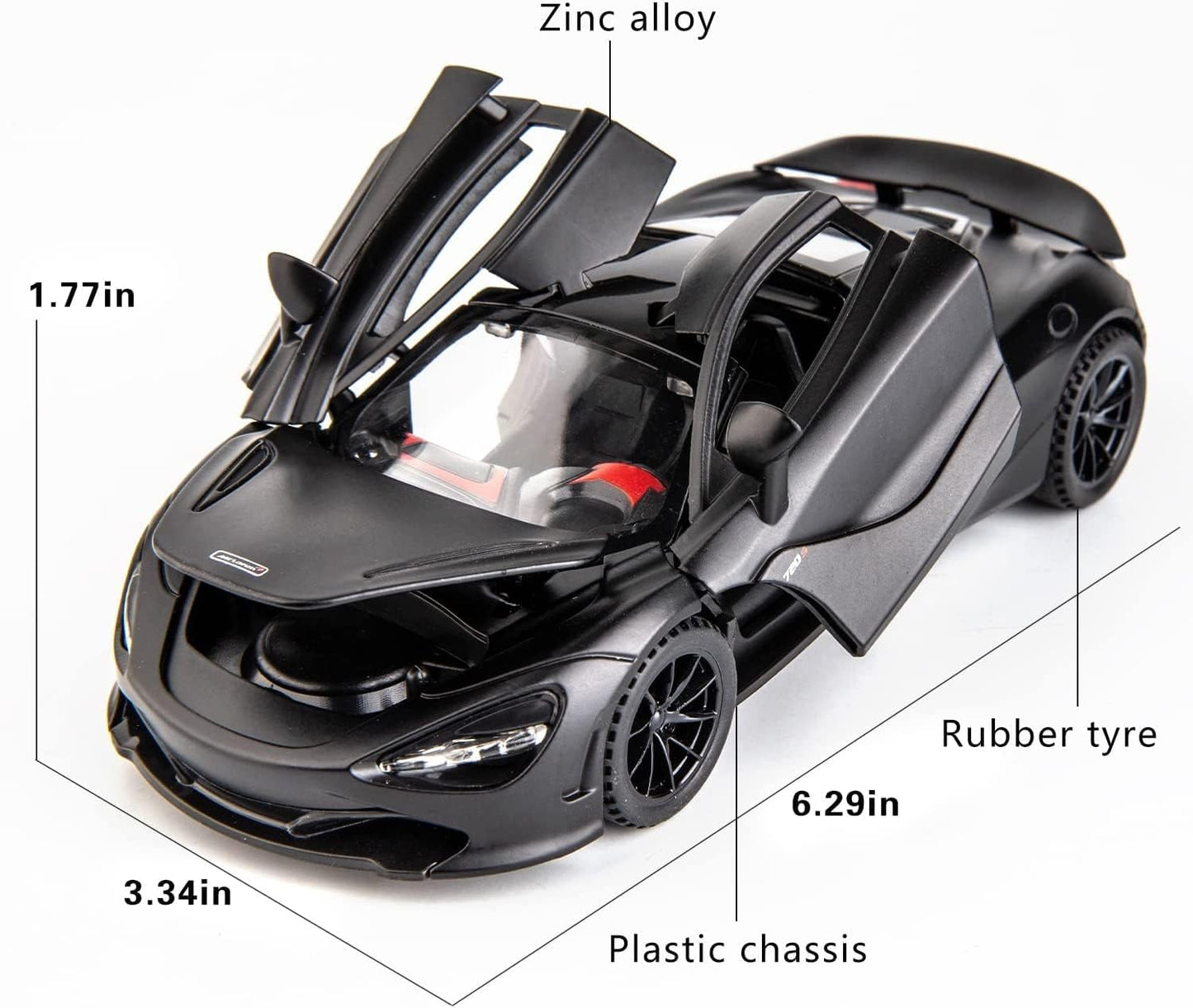 McLaren 720s Model Car 1:32 Exclusive Alloy Metal Pull Back Die-cast Car