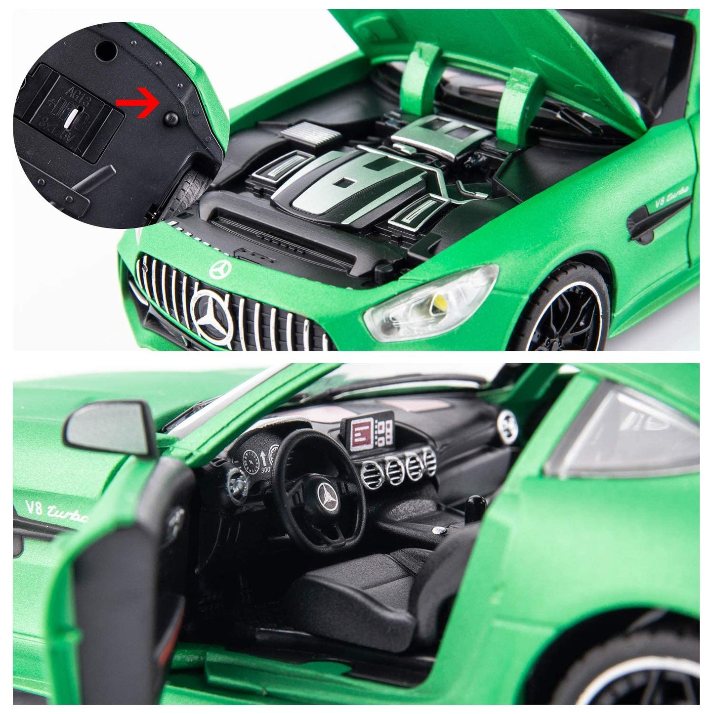 Mercedes Benz AMG GT-R 1:32 Model Car Exclusive Alloy Metal Pull Back Die-cast Car